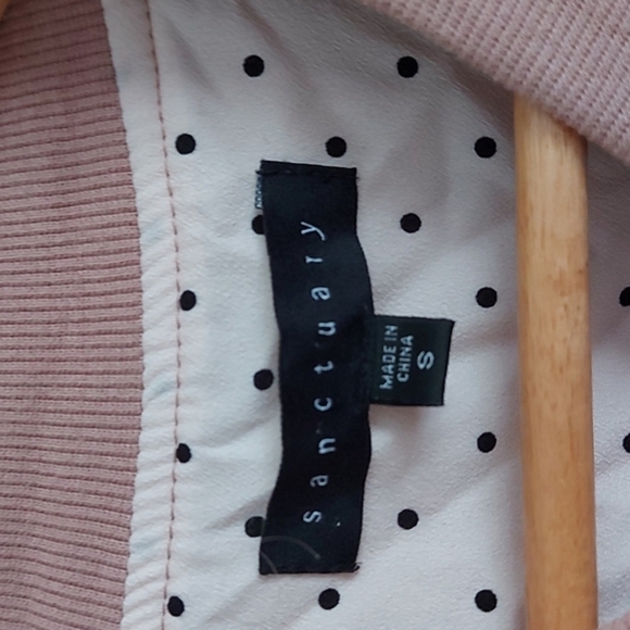 Anthropologie Sanctuary Pink Crushed Velour Bomber Jacket Size S - Picture 4 of 6